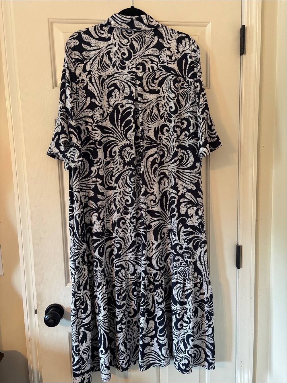 Chico's Black & White Printed Midi Dress - Picture 4 of 4